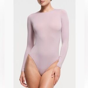 SKIMS Essential Crew Neck Long Sleeve Bodysuit, Dusk, S/M
